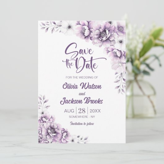 Rosa Bläsereihe speichern das Datum Einladung (Stehend Vorderseite)