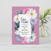 Rosa Bläsereihe speichern das Datum Save The Date (Stehend Vorderseite)