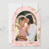 Rosa Bläsergoldbraun Eiffelturm Brautparty Einladung (Rückseite)