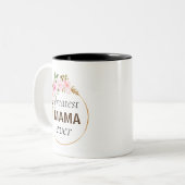 Rosa Bläsergoldkraut Bester Mama aller Zeiten Zweifarbige Tasse (Vorderseite Links)