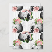 Rosa Bläsergothische Skulls Probe Abendessen Einladung (Rückseite)