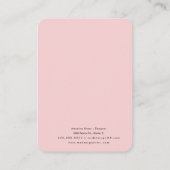 Rosa Bläserhandgefertigte Ofensichtkarte Telefonnummerkarte (Rückseite)