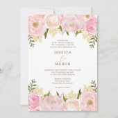 Rosa Bläserige Hochzeitsfeiern Einladung (Vorderseite)