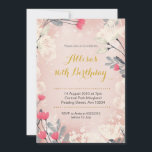 Rosa Bläserin 16. Geburtstagsfeier (jedes Alter) Einladung<br><div class="desc">Rosa Floral 16. Geburtstag Einladung für Mädchen. Kann in jedem Alter geändert werden</div>