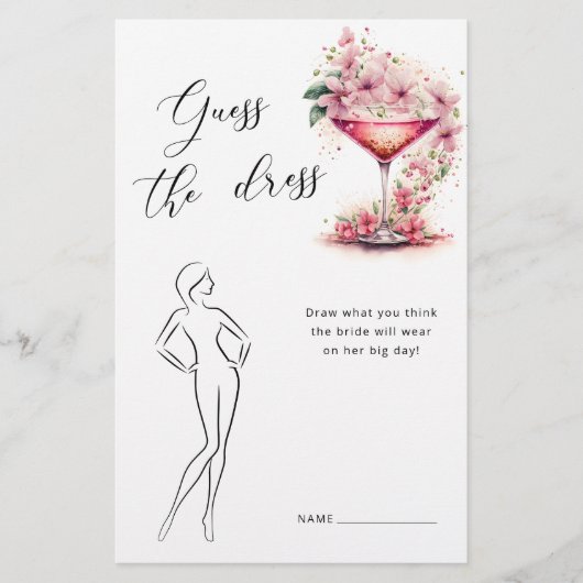 Rosa Bläserin Reue das Dress Brautparty Game (Vorderseite)