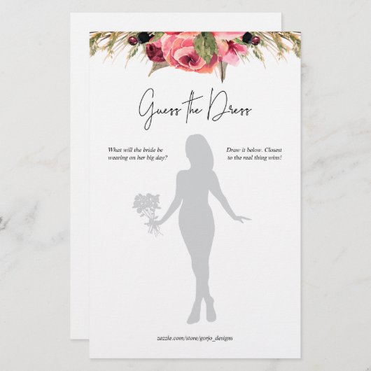 Rosa Bläserin Reue das Dress Brautparty Game (Vorne/Hinten)