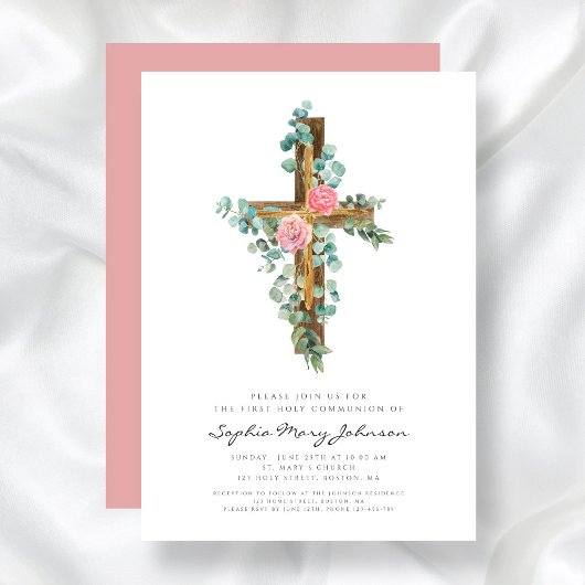 Rosa Bläserkreuz Girl I Einladung