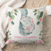 Rosa Bläserlephon Birth Stats Girl Kinderzimmer Kissen (Decke)