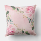 Rosa Bläserlephon Birth Stats Girl Kinderzimmer Kissen (Rückseite)