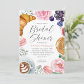 Rosa Bläsermund Brautparty Brunch Einladung (Stehend Vorderseite)