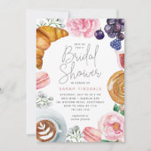 Rosa Bläsermund Brautparty Brunch Einladung (Vorderseite)
