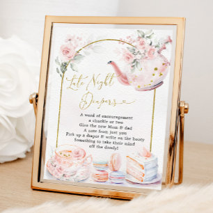 Rosa BläsernBaby-Dusche Tee Spätnachtskalender Poster