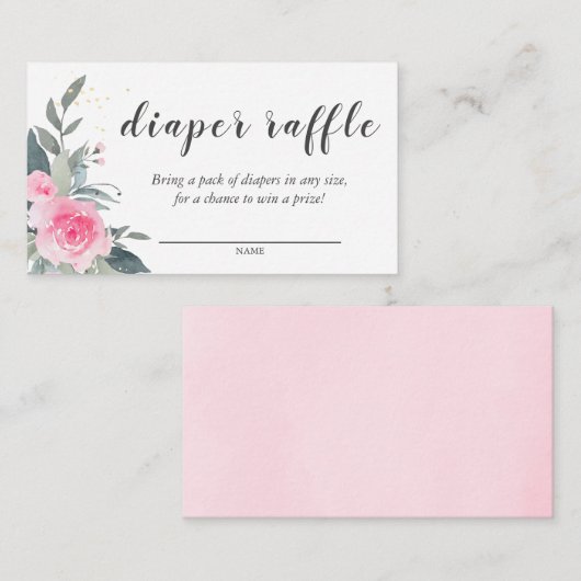 Rosa BläsernBaby-Duschkabine Windelwaschkarten Begleitkarte (Vorne/Hinten)