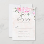 Rosa Bläsernbäume Elegante Hochzeit RSVP Karte (Vorderseite)