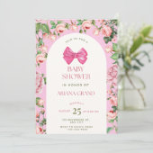 Rosa Bläserndusche Einladung - bearbeitbare Vorlag (Stehend Vorderseite)