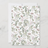 Rosa Bläserne Elegante Botanische Hochzeit Einladung (Rückseite)