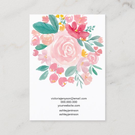 Rosa bläserne elegante Haarschnitt Barrett-Display Visitenkarte (Rückseite)