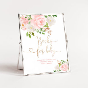 Rosa bläserne Goldfolie Bücher für Kinder Poster