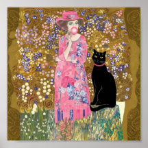 Rosa bläserne Gumminadine mit Gustav Klimt Kunst
