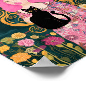 Rosa bläserne Gumminadine mit Gustav Klimt Kunst Poster (Ecke)