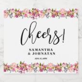 Rosa Bläserne Hochzeit Bierflaschenetikett (Einzelnes Label)