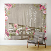 Rosa bläserne Ladder Rustikales Brautparty Tapestr Wandteppich (Beispiel (Horizontal))