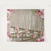 Rosa bläserne Ladder Rustikales Brautparty Tapestr Wandteppich (Vorderseite (Horizontal))