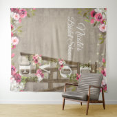 Rosa bläserne Ladder Rustikales Brautparty Tapestr Wandteppich (Beispiel (Horizontal))