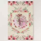 Rosa bläserne Lady, Frühlingswerk Puzzle (Vertikal)