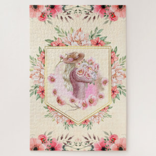 Rosa bläserne Lady, Frühlingswerk Puzzle
