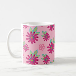 Rosa bläserne, nahtlose Muster-Kunst, Schönheit, B Kaffeetasse