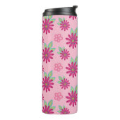 Rosa bläserne, nahtlose Muster-Kunst, Schönheit, B Thermosbecher (Nach links gedreht)