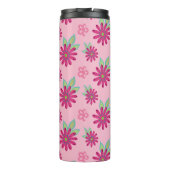 Rosa bläserne, nahtlose Muster-Kunst, Schönheit, B Thermosbecher (Rückseite)