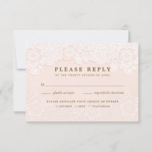 Rosa bläserne UAWG mit Rinnen RSVP Karte