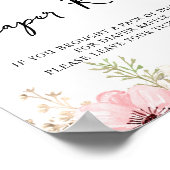 Rosa Bläserne Windelwanne Kinderdusche Poster (Ecke)