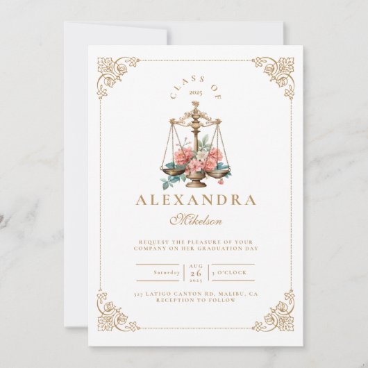 Rosa Bläserner Abschluss Einladung (Vorderseite)