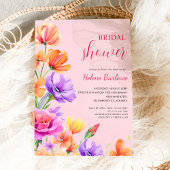 Rosa Bläserner Elegant Boho Wildblume Brautparty Einladung