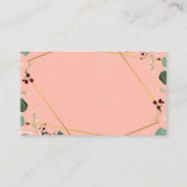 Rosa Bläserner Elegant Moderne Blume Hochzeit Begleitkarte (Rückseite)