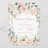 Rosa Bläserner Elegantes Brautparty Einladung (Vorne/Hinten)