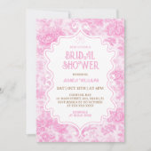 Rosa Bläserner Elegantes Brautparty Einladung (Vorderseite)