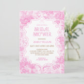 Rosa Bläserner Elegantes Brautparty Einladung (Stehend Vorderseite)