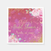 Rosa Bläserner Extravagant Elegantes Romantisches Serviette (Vorderseite)