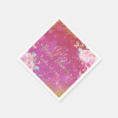 Rosa Bläserner Extravagant Elegantes Romantisches Serviette (Ecke)