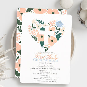 Rosa Bläserner Herzkreuz Girl Einladung