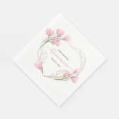 Rosa Bläserner Herzrahmen Custom Quinceanera Serviette (Ecke)