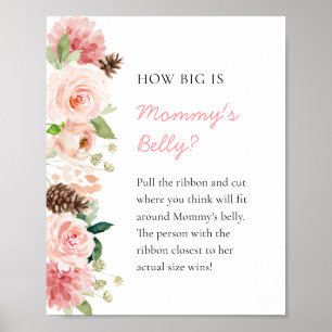 Rosa Bläserner Winter Wie groß ist Mama's Bauchzei Poster