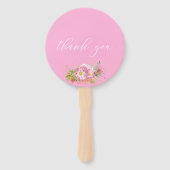 Rosa Bläsernrasen Einhorn Girl Babydusche Fächer (Rückseite)