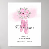 Rosa Bläsernschuhe Willkommensdusche Poster (Vorne)