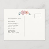 Rosa Bläsernte Schmetterlinge Ankündigungspostkarte (Rückseite)