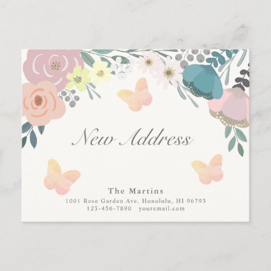 Rosa Bläsernte Schmetterlinge Ankündigungspostkarte (Vorderseite)